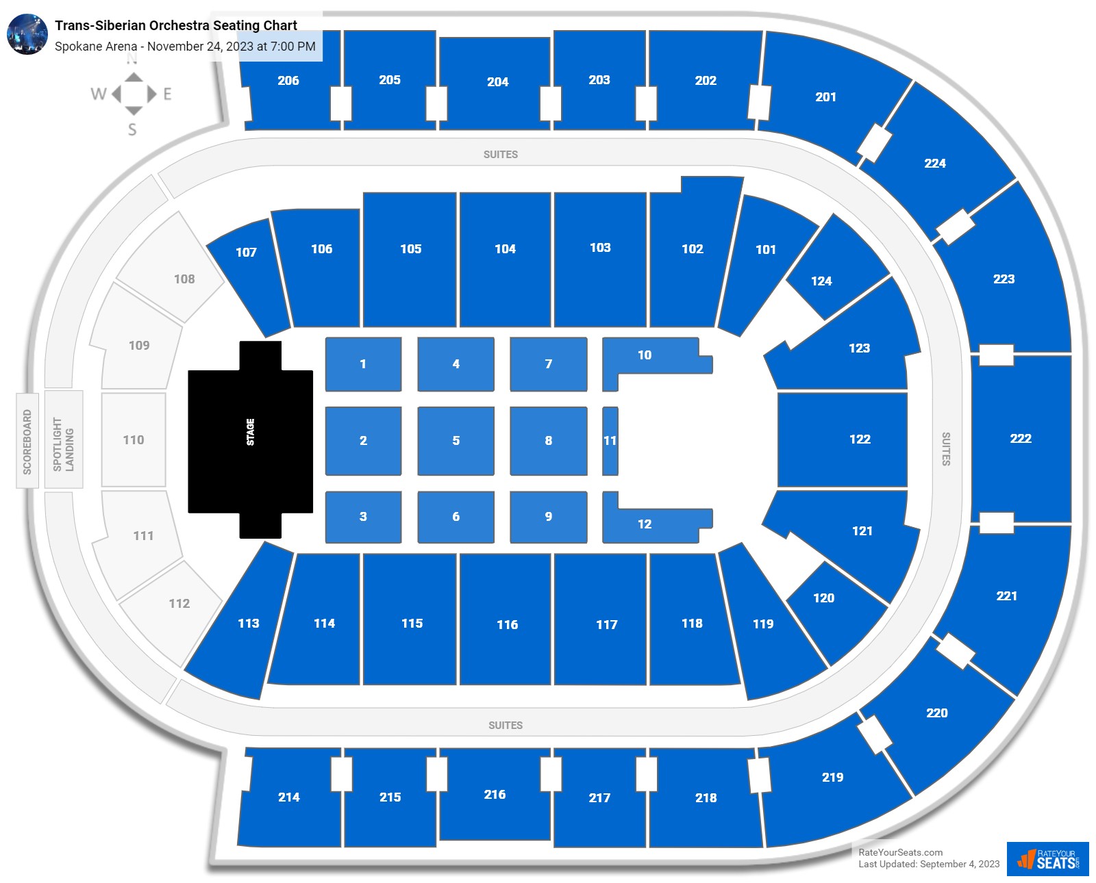 Trans-Siberian Orchestra seating chart Spokane Arena