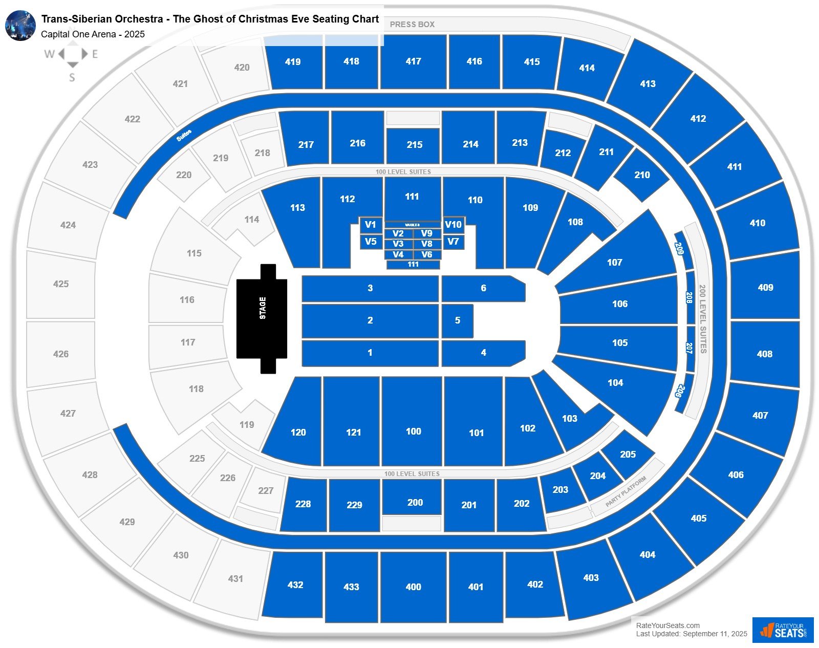 Trans-Siberian Orchestra - The Ghost of Christmas Eve seating chart Capital One Arena