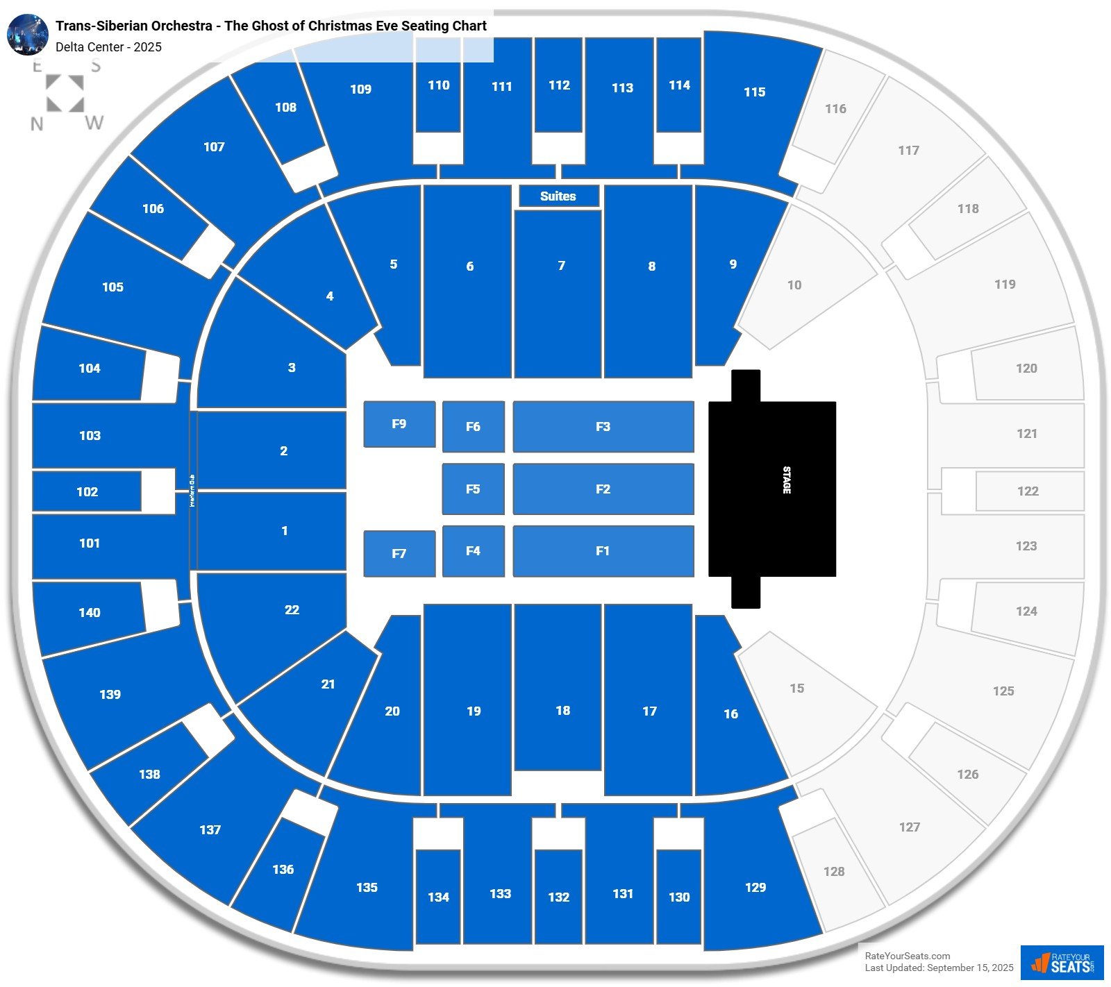 Trans-Siberian Orchestra - The Ghost of Christmas Eve seating chart Delta Center