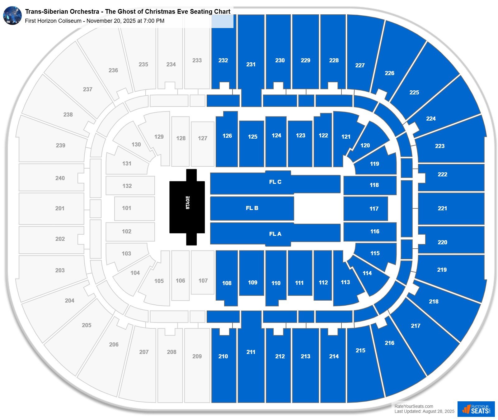 Trans-Siberian Orchestra - The Ghost of Christmas Eve seating chart First Horizon Coliseum