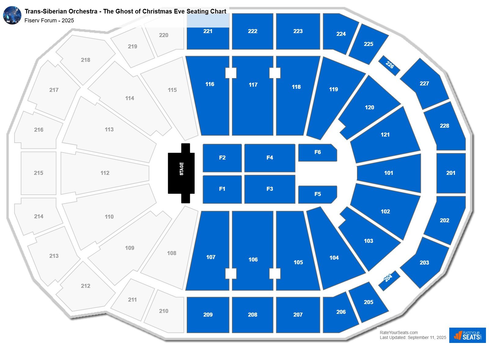 Trans-Siberian Orchestra - The Ghost of Christmas Eve seating chart Fiserv Forum