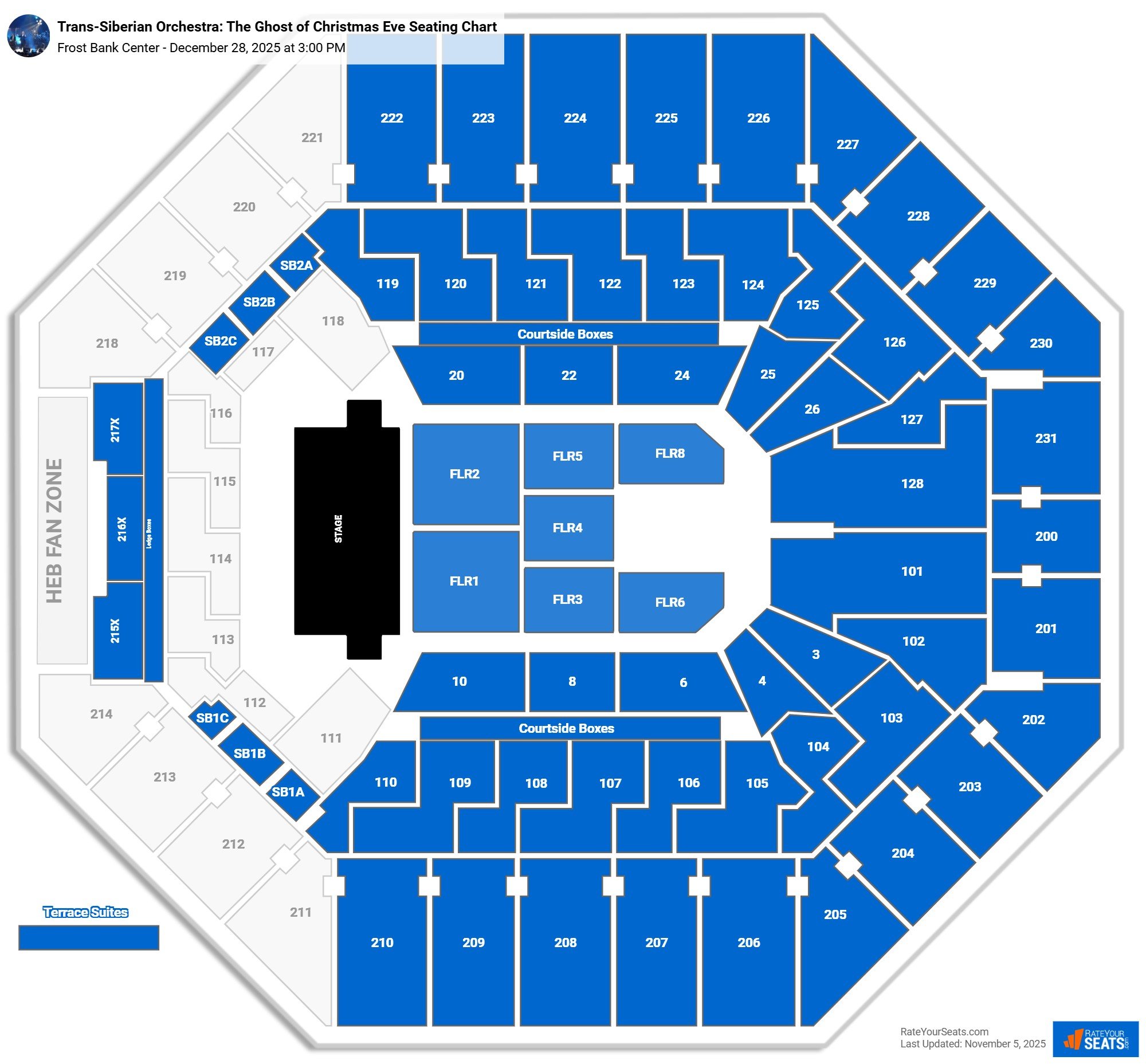 Trans-Siberian Orchestra: The Ghost of Christmas Eve seating chart Frost Bank Center