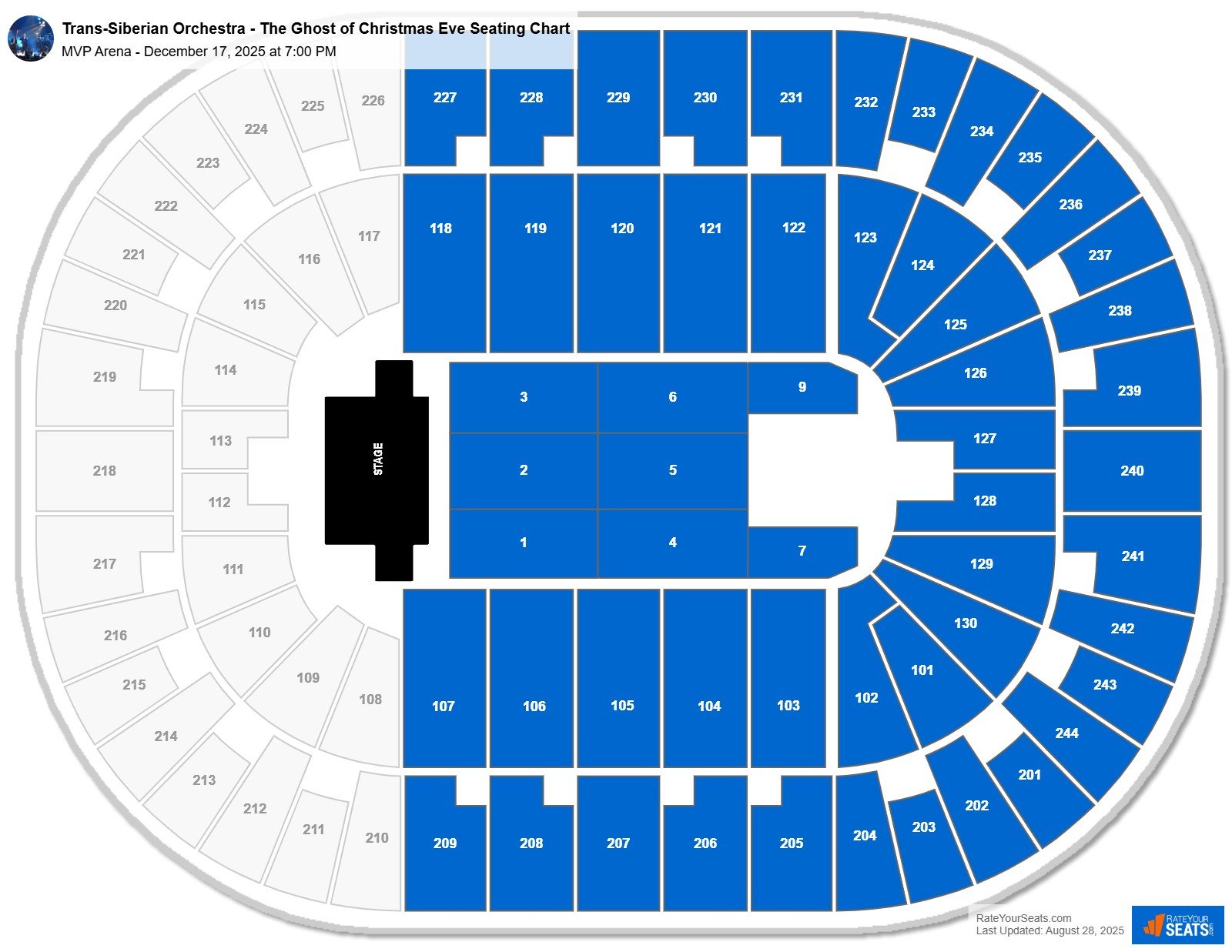 Trans-Siberian Orchestra - The Ghost of Christmas Eve seating chart MVP Arena
