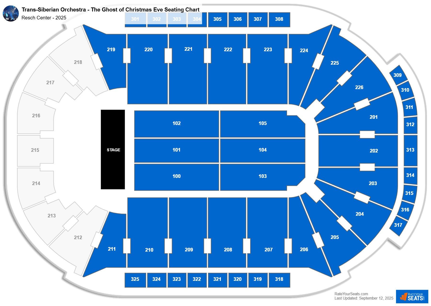 Trans-Siberian Orchestra - The Ghost of Christmas Eve seating chart Resch Center