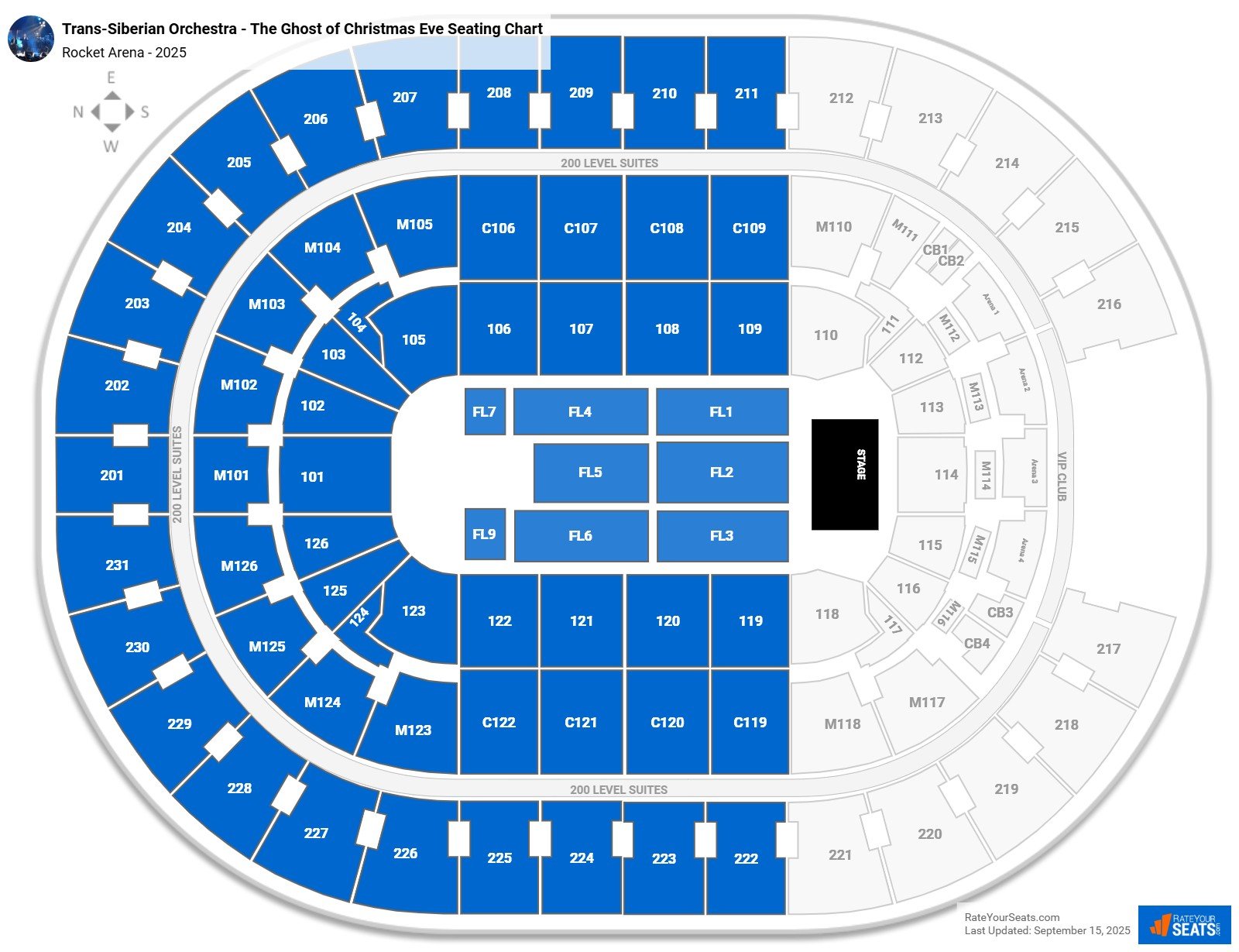 Trans-Siberian Orchestra - The Ghost of Christmas Eve seating chart Rocket Arena