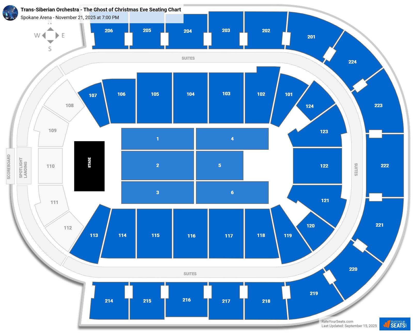Trans-Siberian Orchestra - The Ghost of Christmas Eve seating chart Spokane Arena