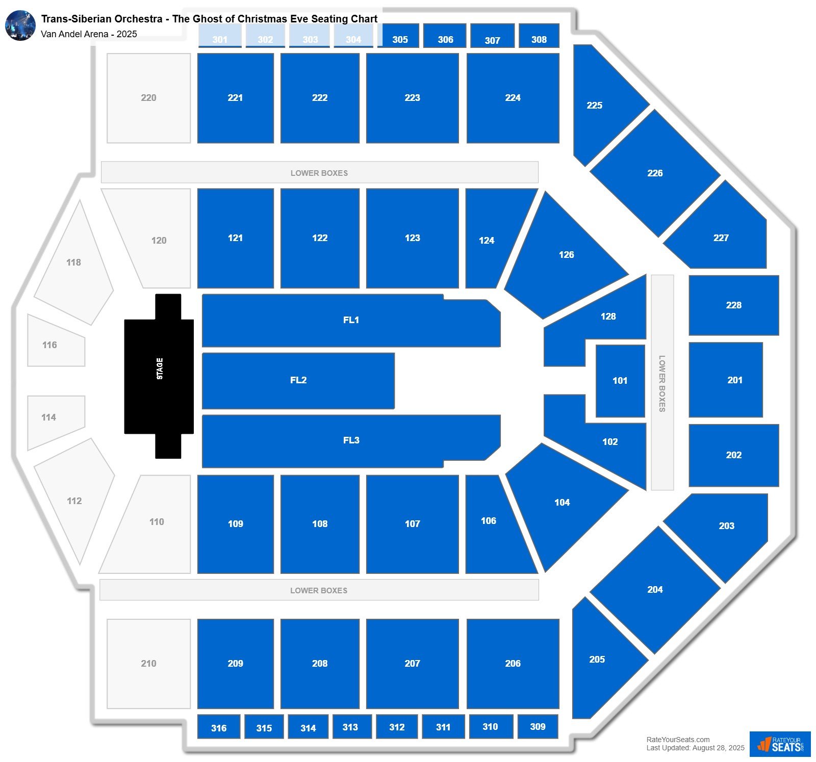 Trans-Siberian Orchestra - The Ghost of Christmas Eve seating chart Van Andel Arena