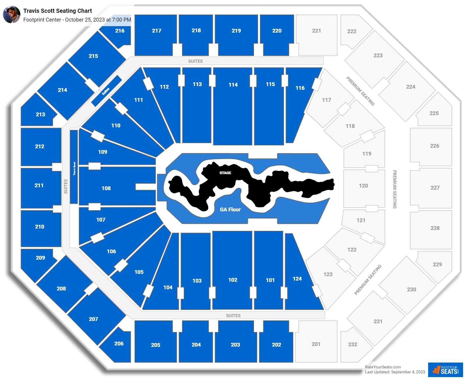 Footprint Center Concert Seating Chart
