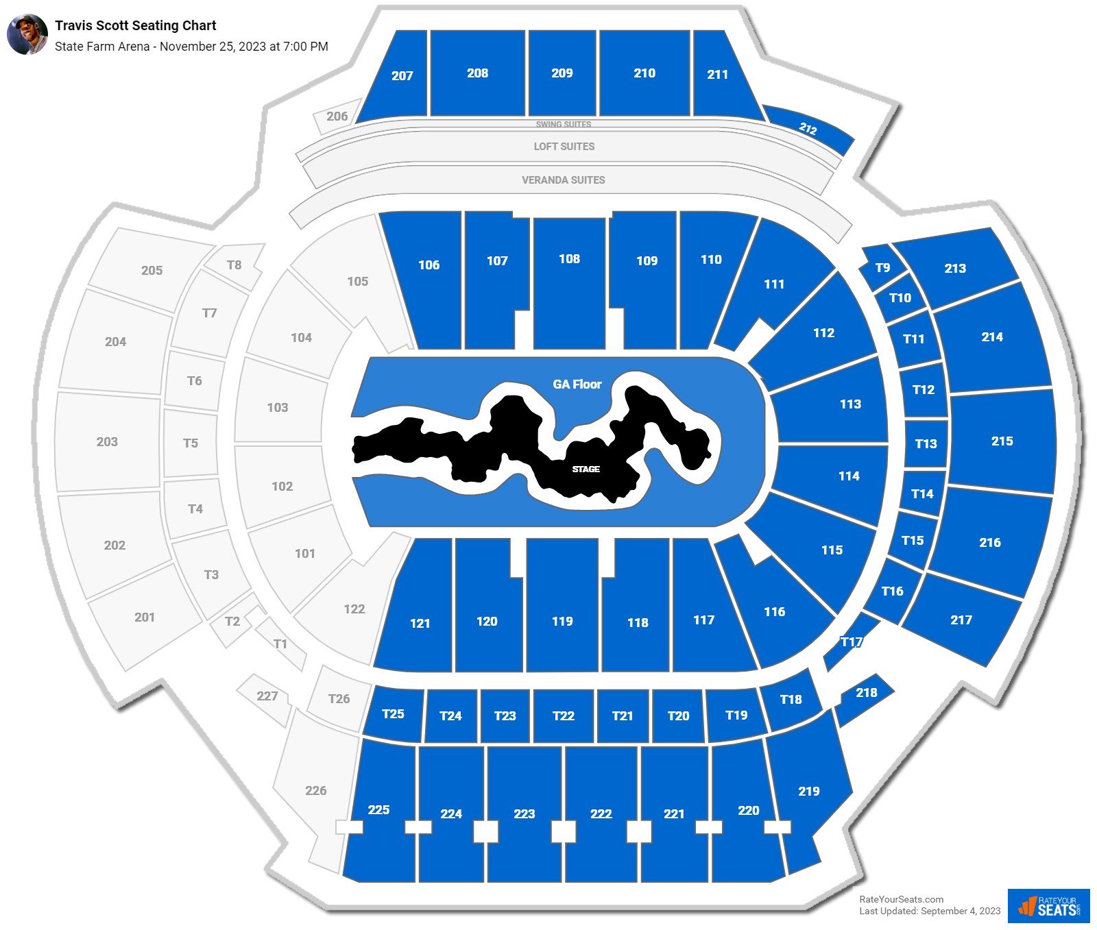 Travis Scott seating chart State Farm Arena