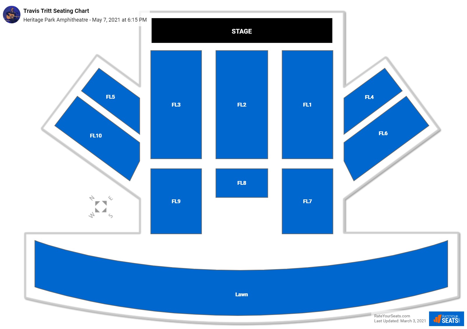 Travis Tritt seating chart Heritage Park Amphitheatre