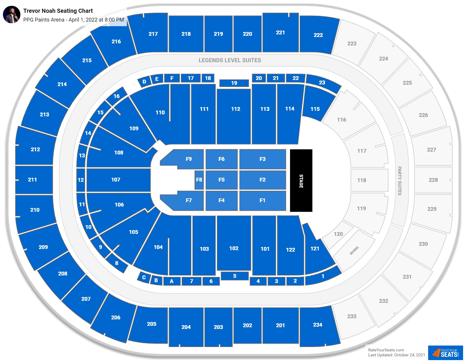 Trevor Noah seating chart PPG Paints Arena