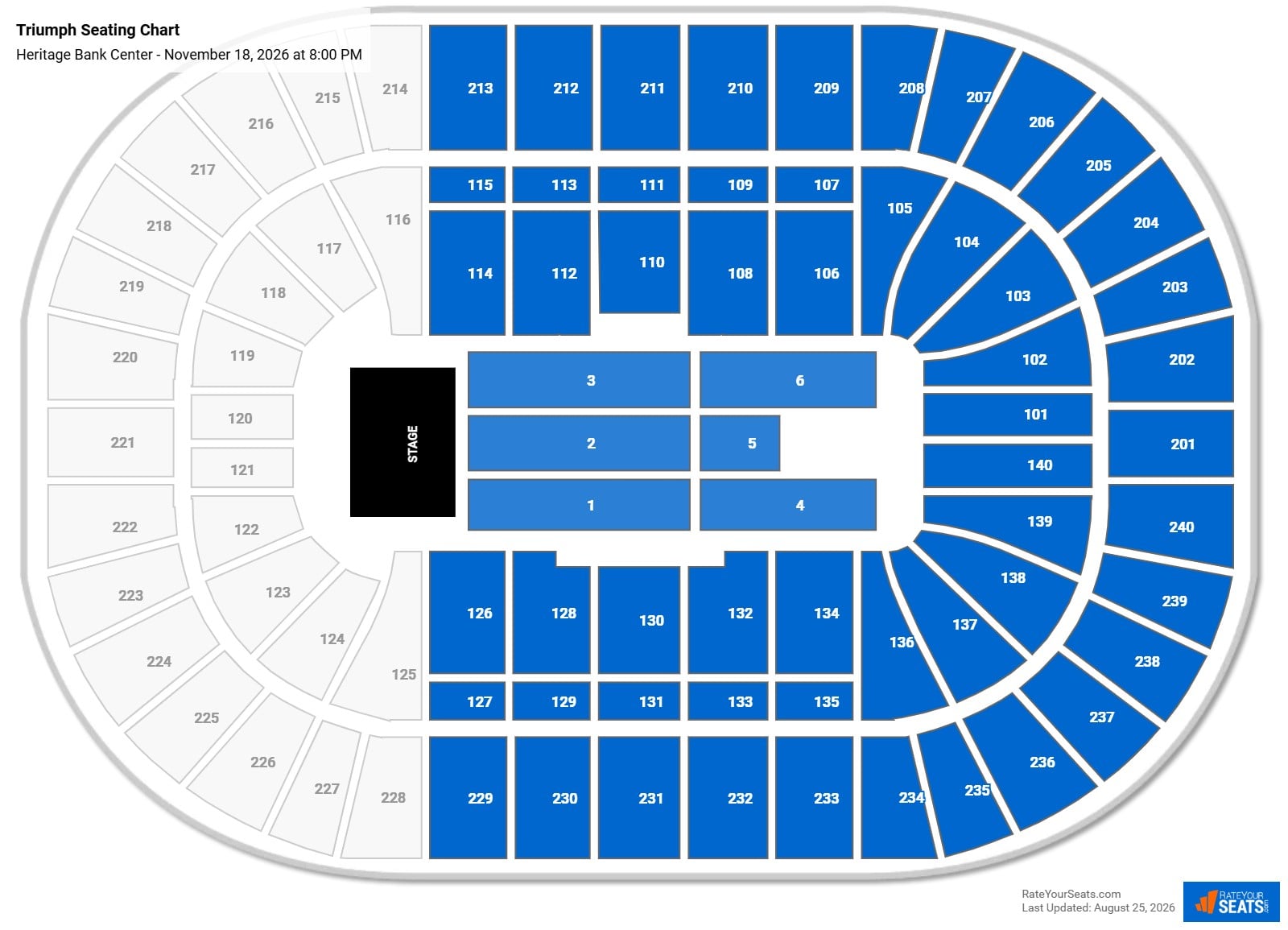 Triumph Seating Chart at Heritage Bank Center