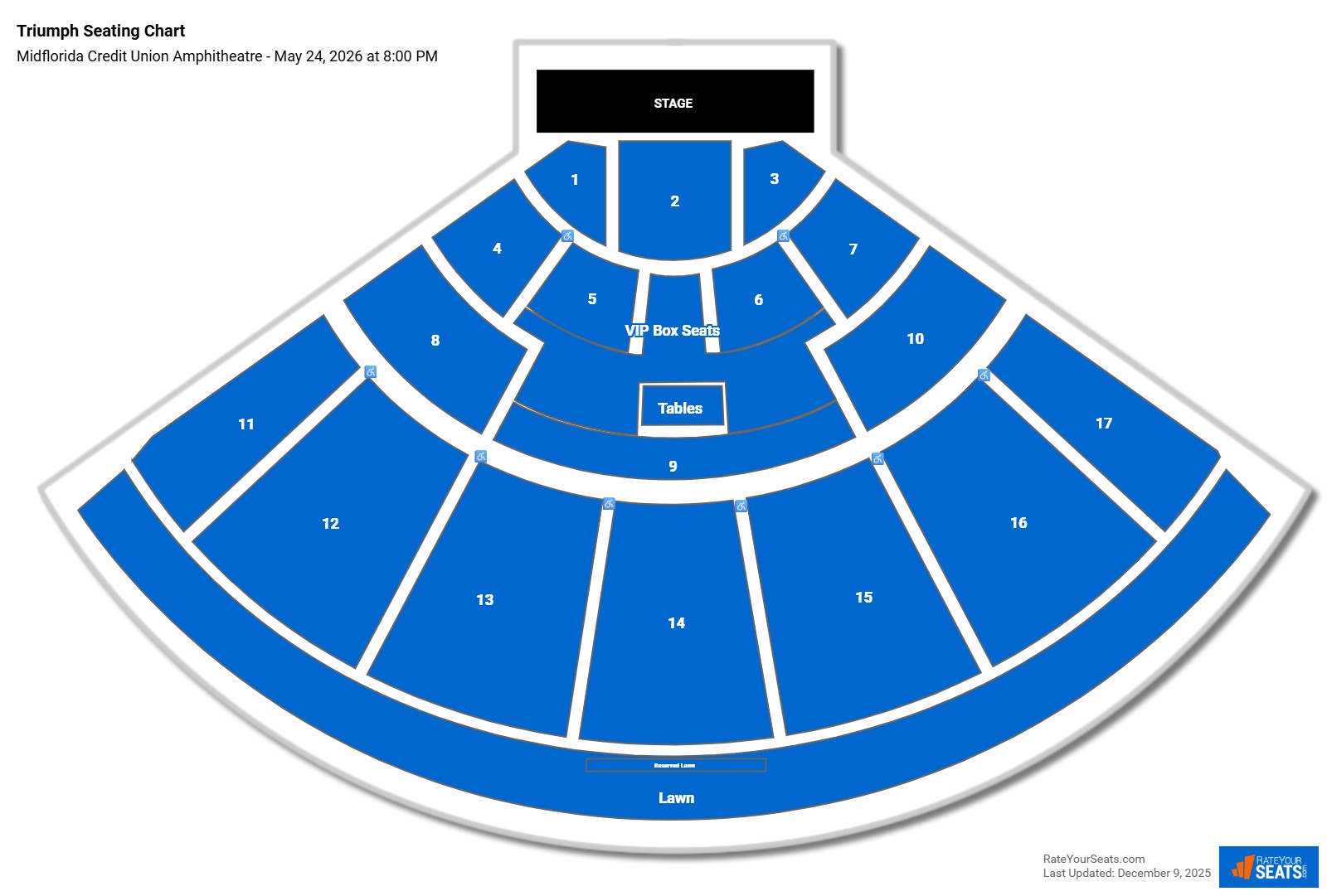 Triumph seating chart Midflorida Credit Union Amphitheatre