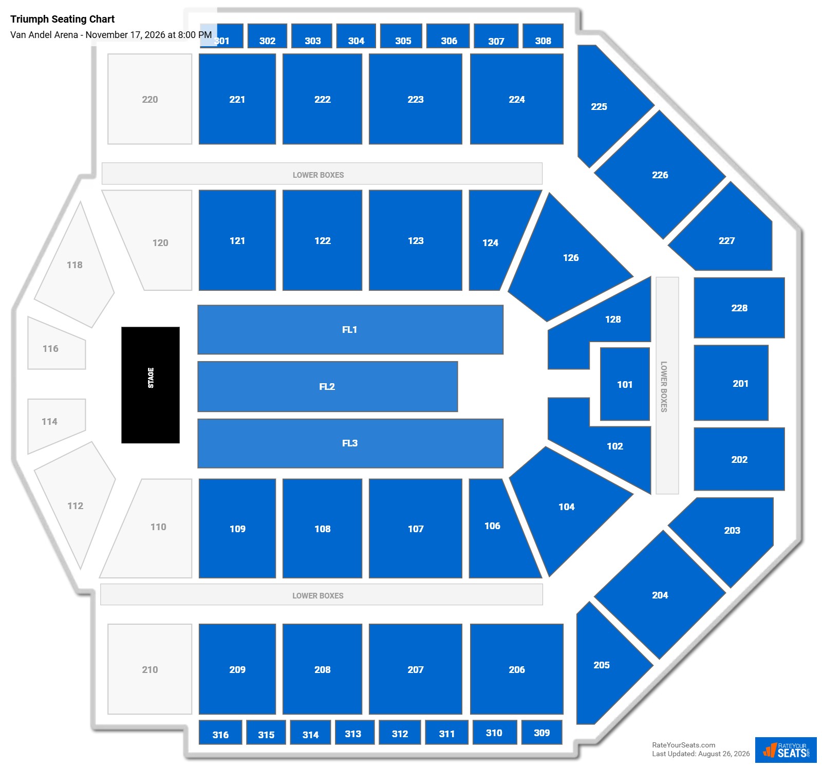 Triumph Seating Chart at Van Andel Arena