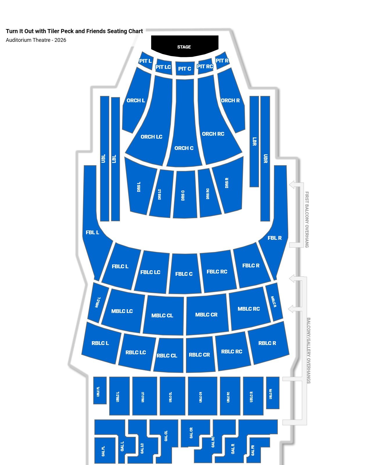 Turn It Out with Tiler Peck and Friends seating chart Auditorium Theatre
