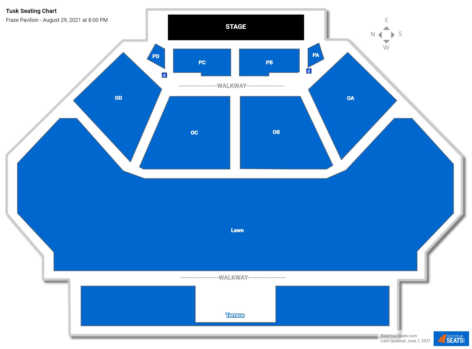 Tusk seating chart Fraze Pavilion