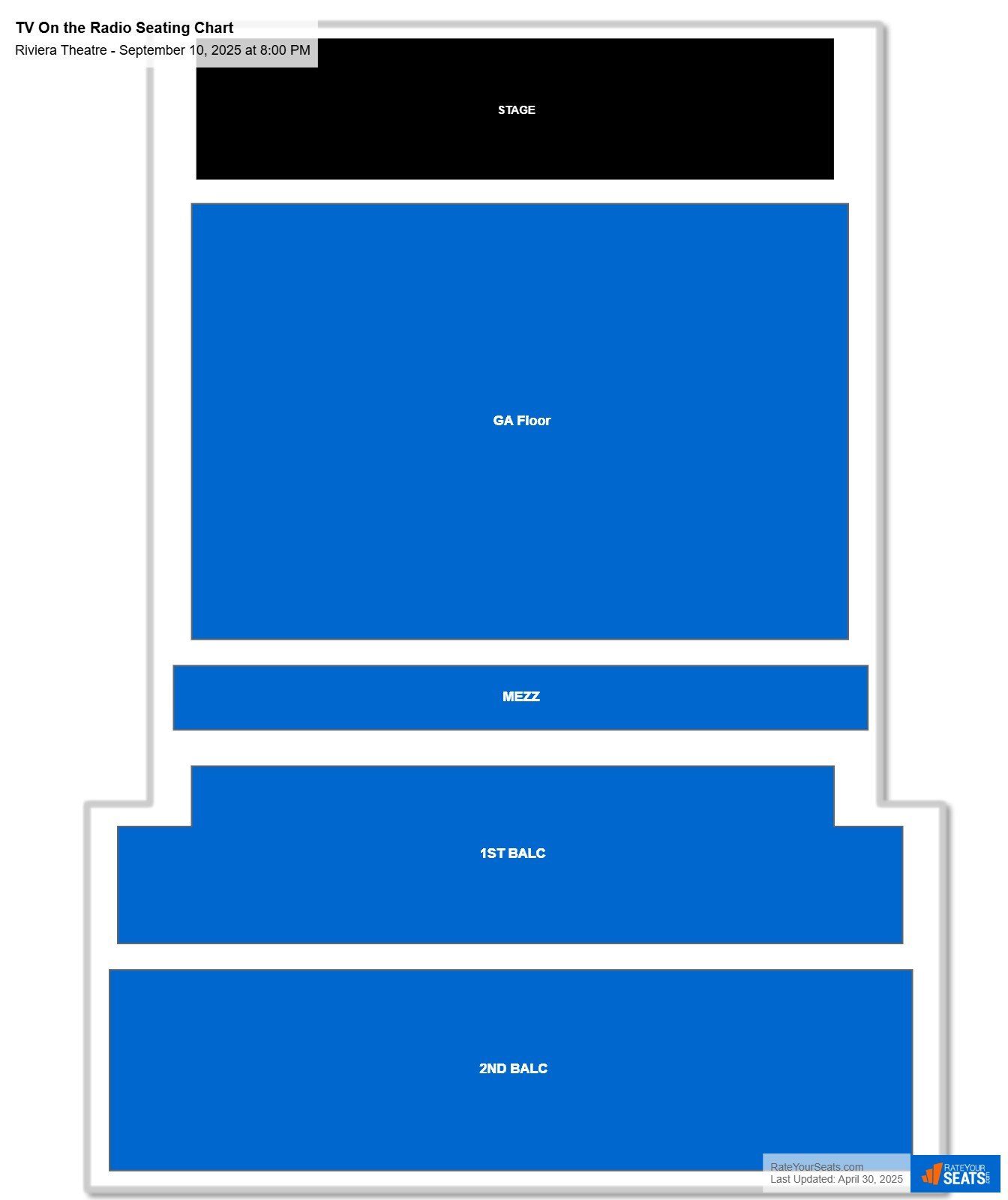 TV On the Radio seating chart Riviera Theatre
