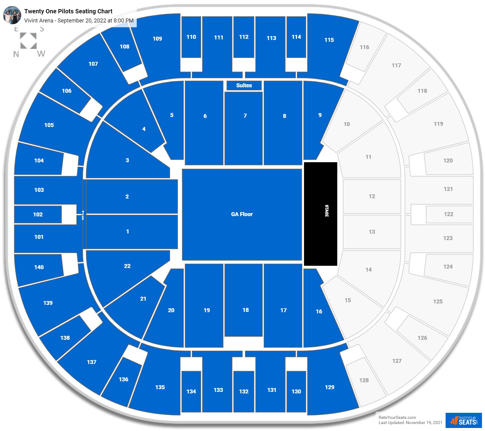 Twenty One Pilots seating chart Vivint Arena