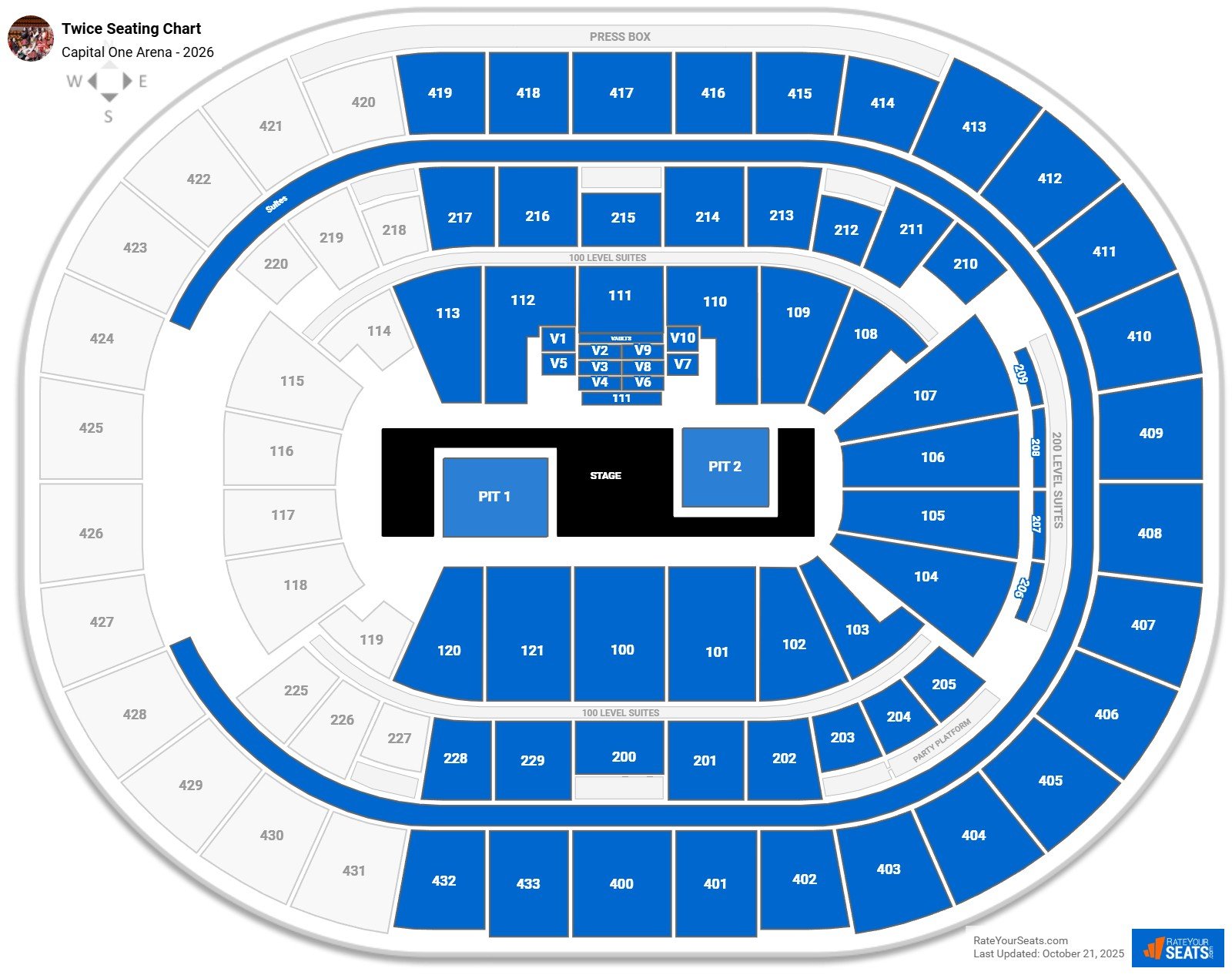 Twice seating chart Capital One Arena