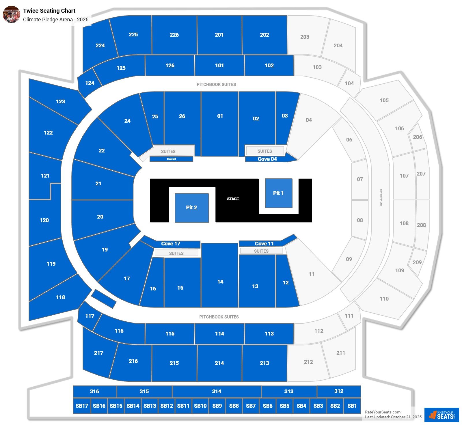 Twice seating chart Climate Pledge Arena
