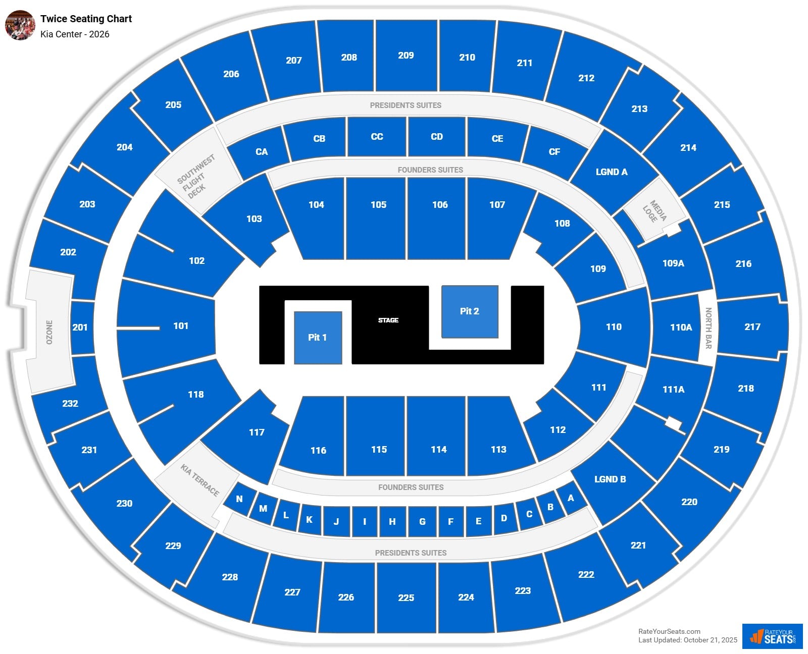 Twice seating chart Kia Center