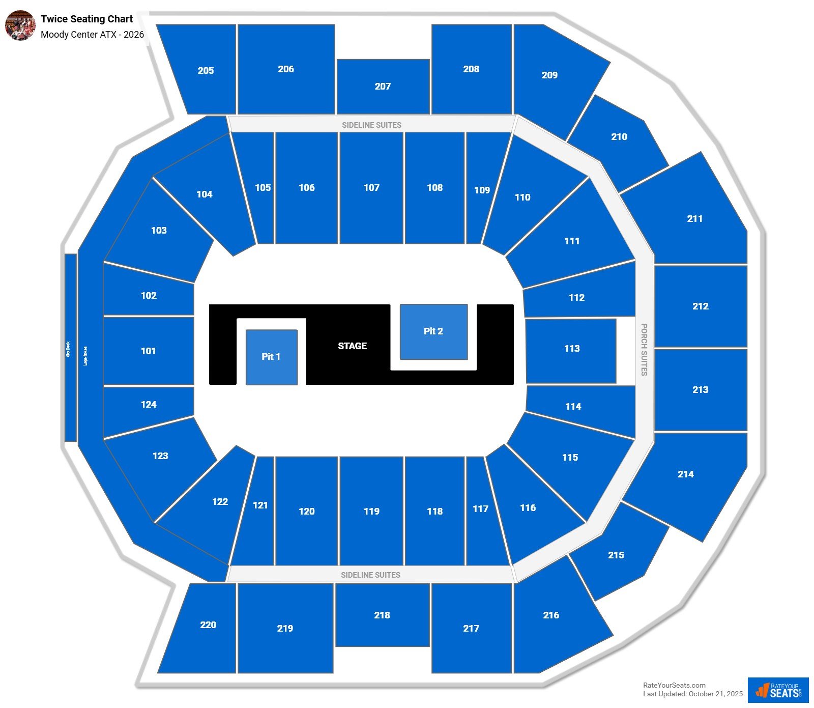 Twice seating chart Moody Center ATX