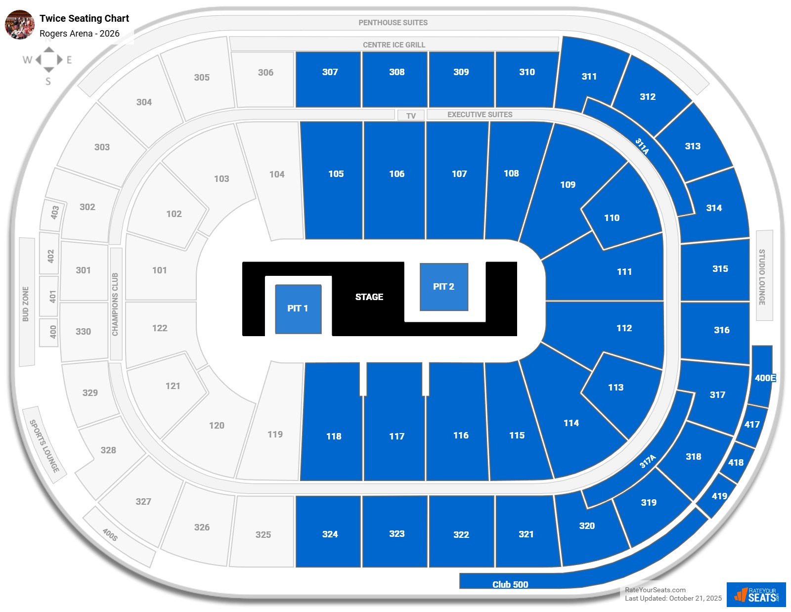 Twice seating chart Rogers Arena