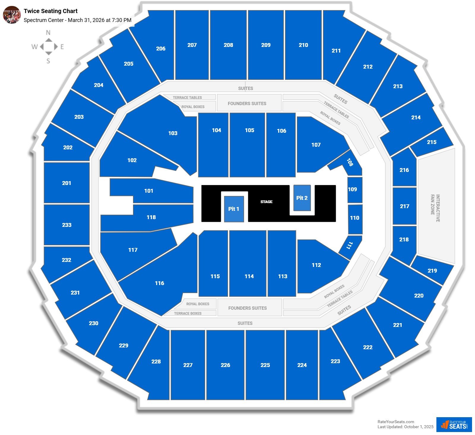 Twice seating chart Spectrum Center