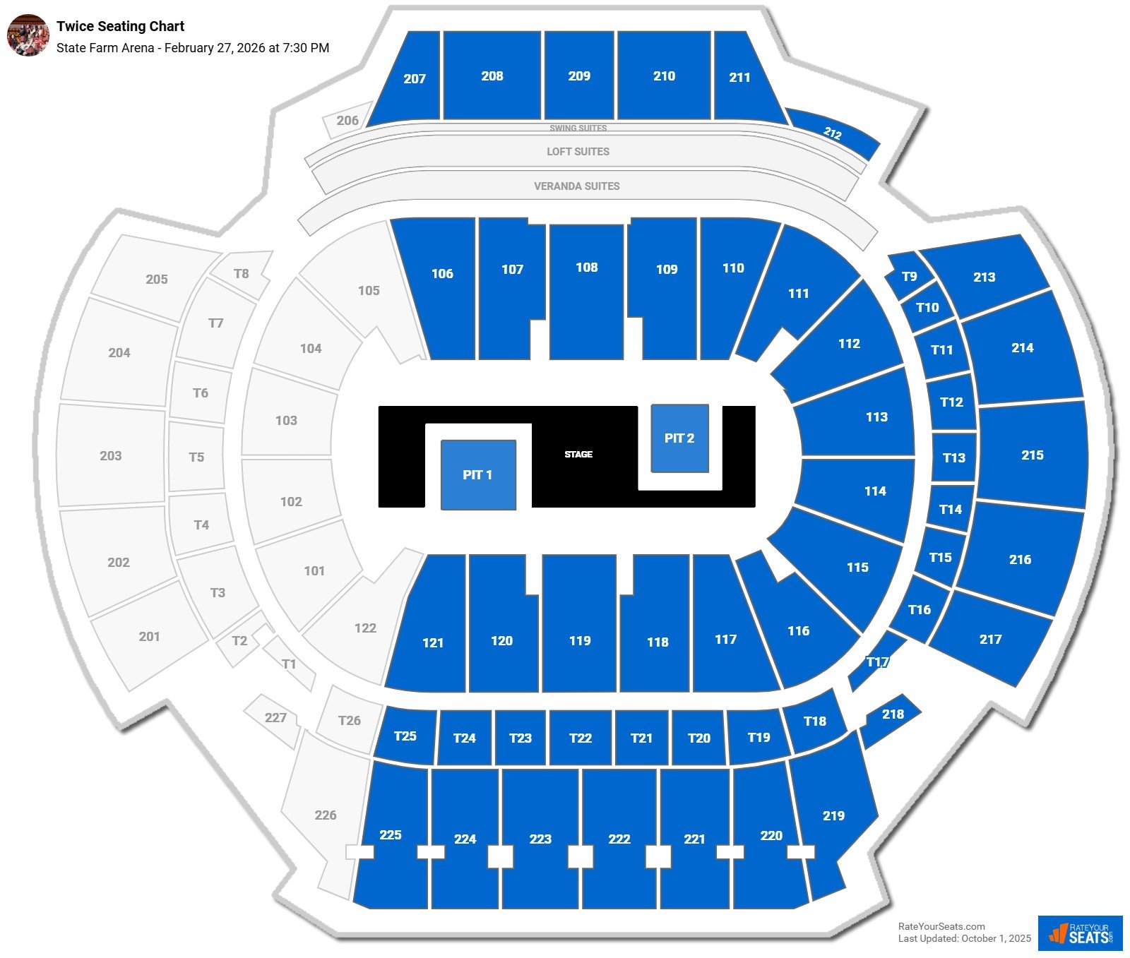 Twice seating chart State Farm Arena