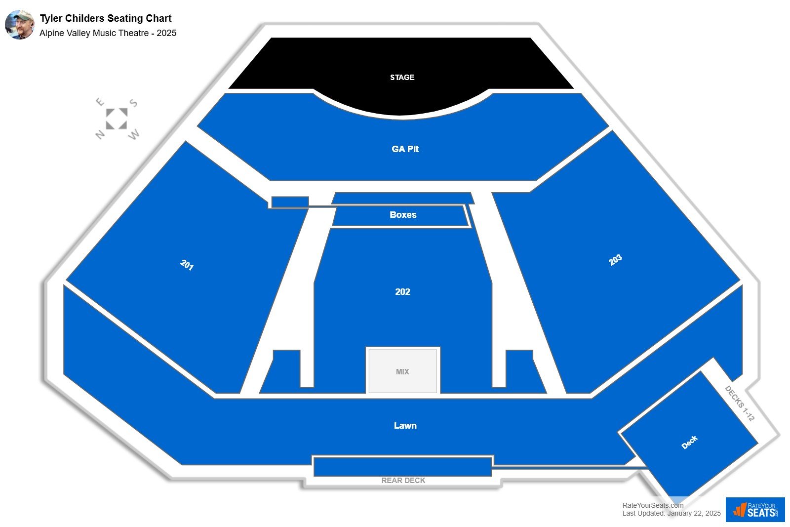 Tyler Childers seating chart Alpine Valley Music Theatre