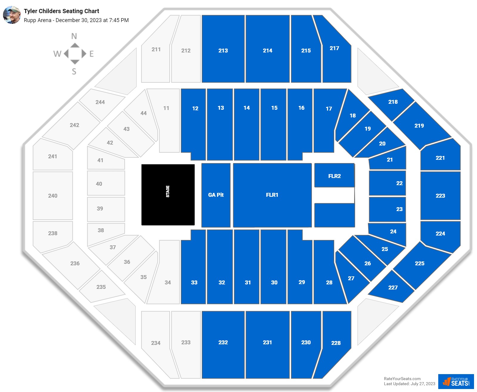 Tyler Childers seating chart Rupp Arena