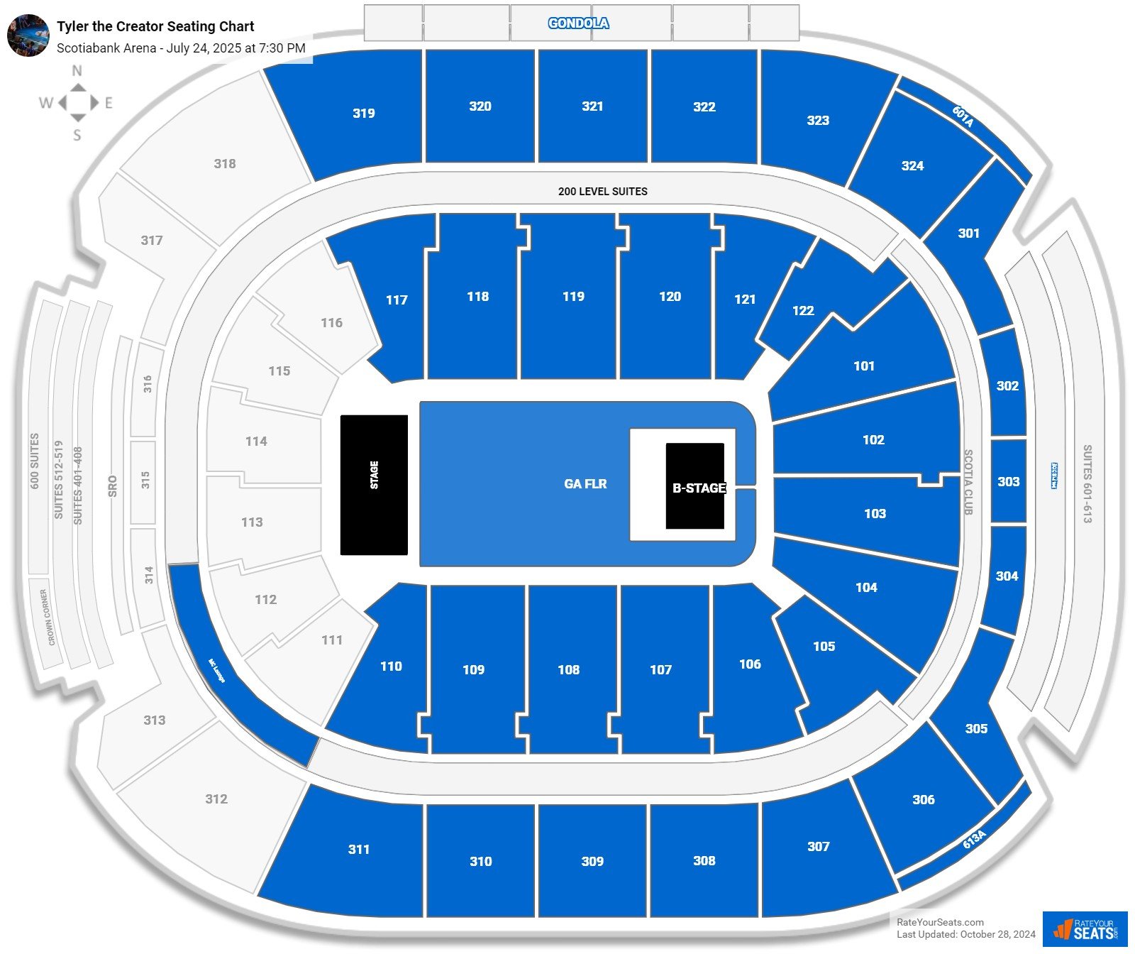 Tyler the Creator seating chart Scotiabank Arena