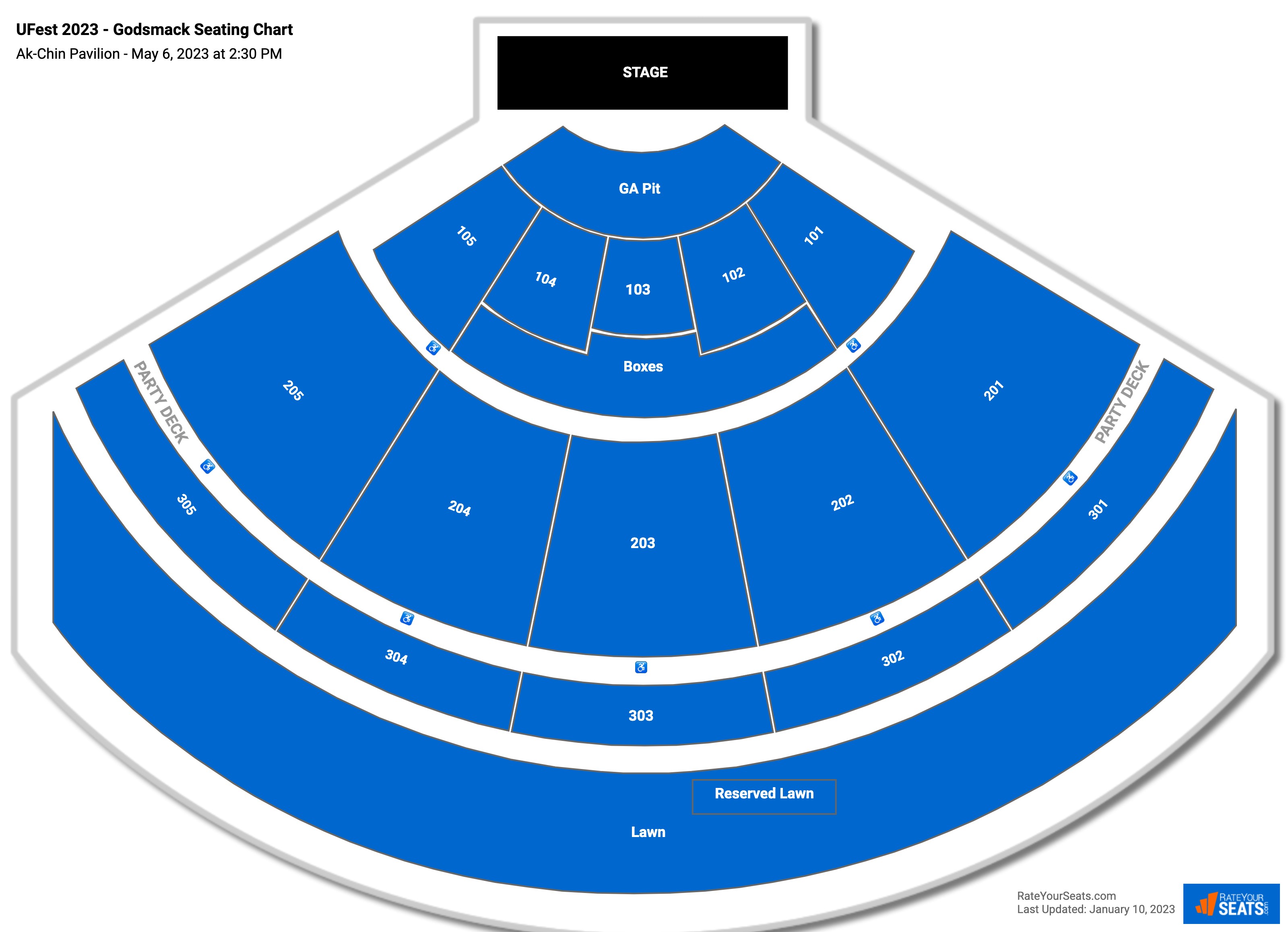 UFest 2023 - Godsmack seating chart Talking Stick Resort Amphitheatre