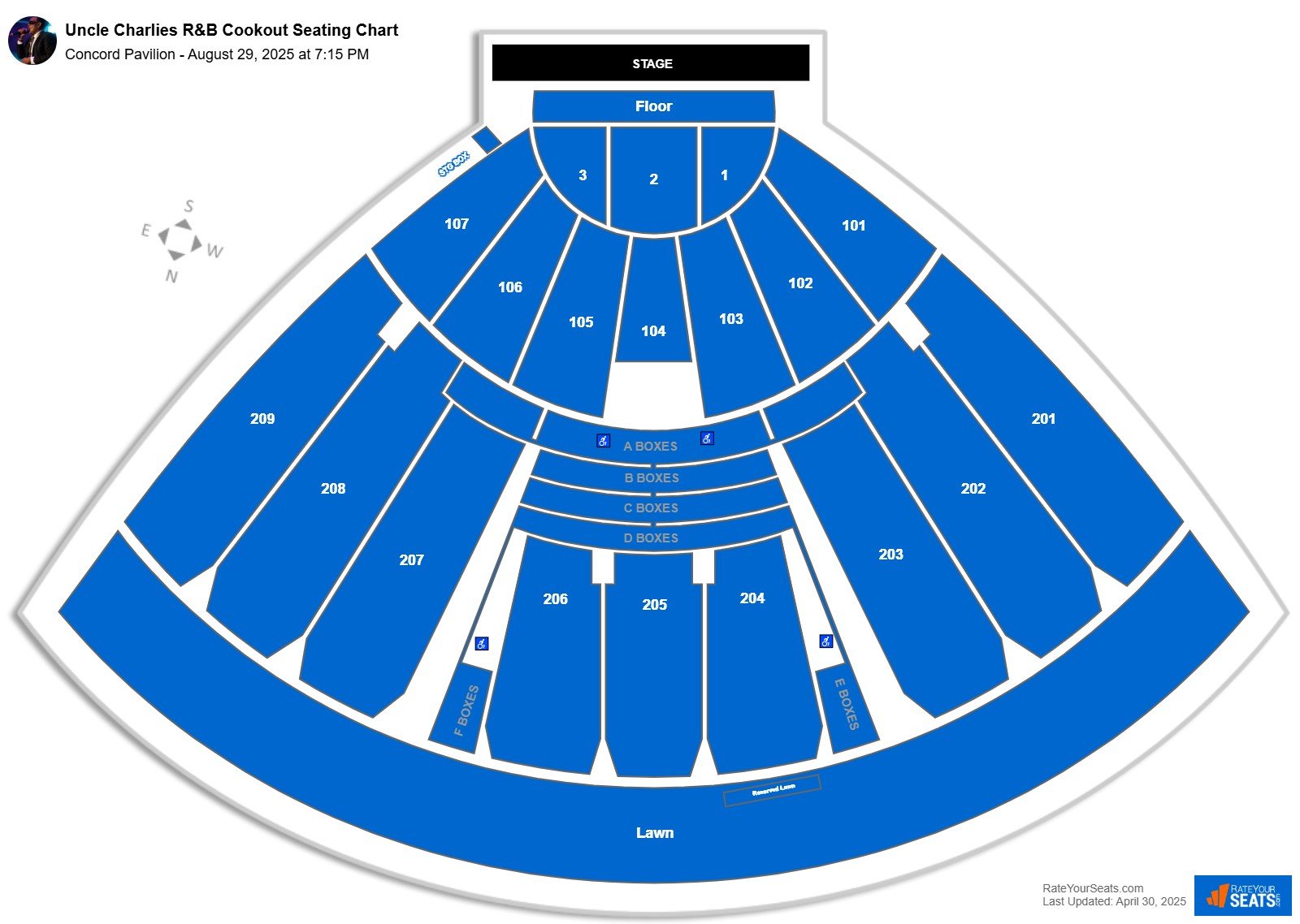 Uncle Charlies R&B Cookout seating chart Concord Pavilion