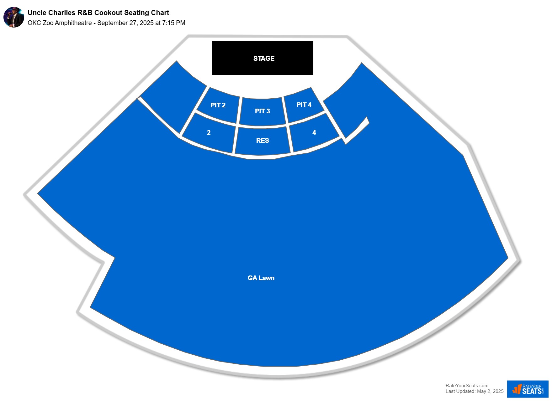 Uncle Charlies R&B Cookout seating chart OKC Zoo Amphitheatre