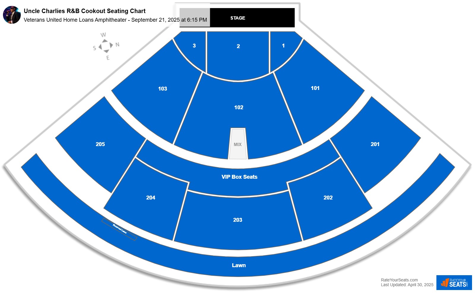 Uncle Charlies R&B Cookout seating chart Veterans United Home Loans Amphitheater