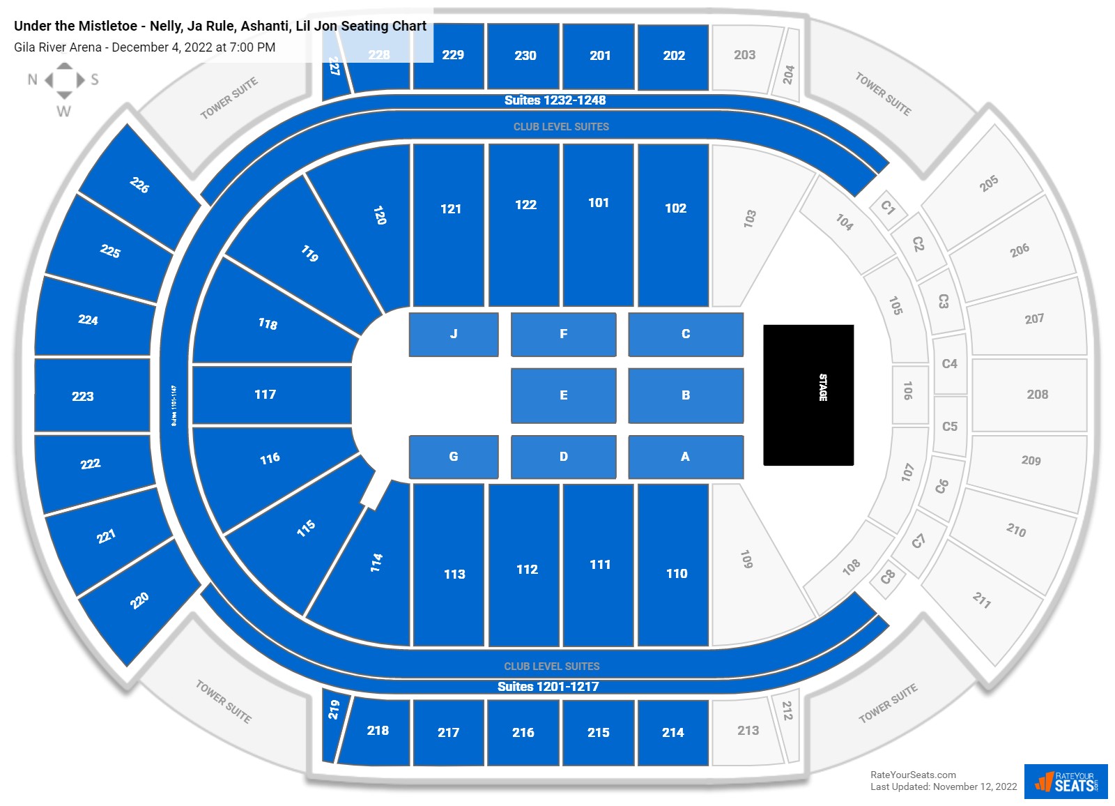 Under the Mistletoe - Nelly, Ja Rule, Ashanti, Lil Jon seating chart Gila River Arena