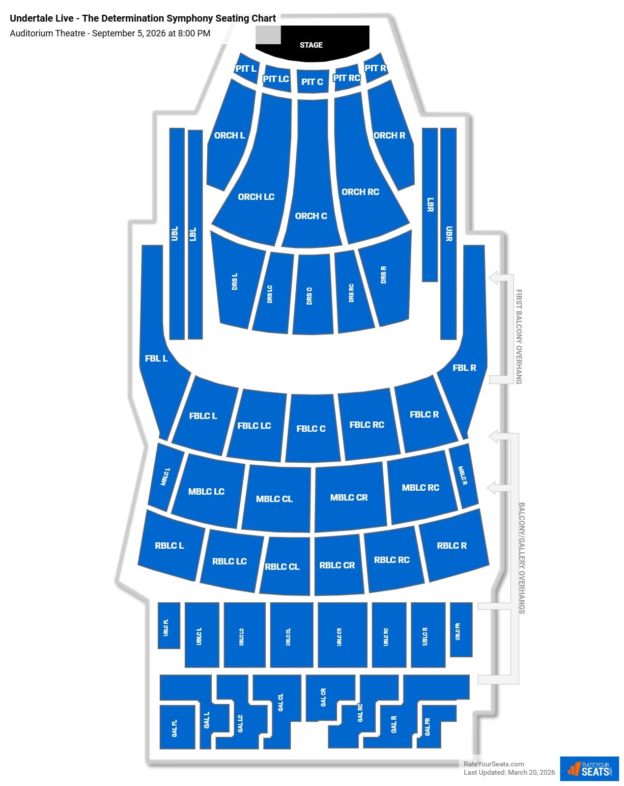 Undertale Live - The Determination Symphony seating chart Auditorium Theatre