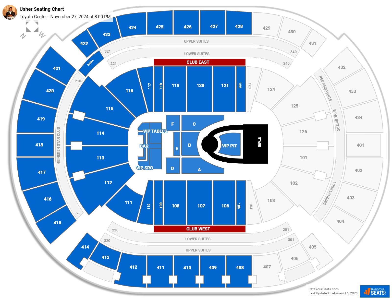 Toyota Center Concert Seating Chart - RateYourSeats.com
