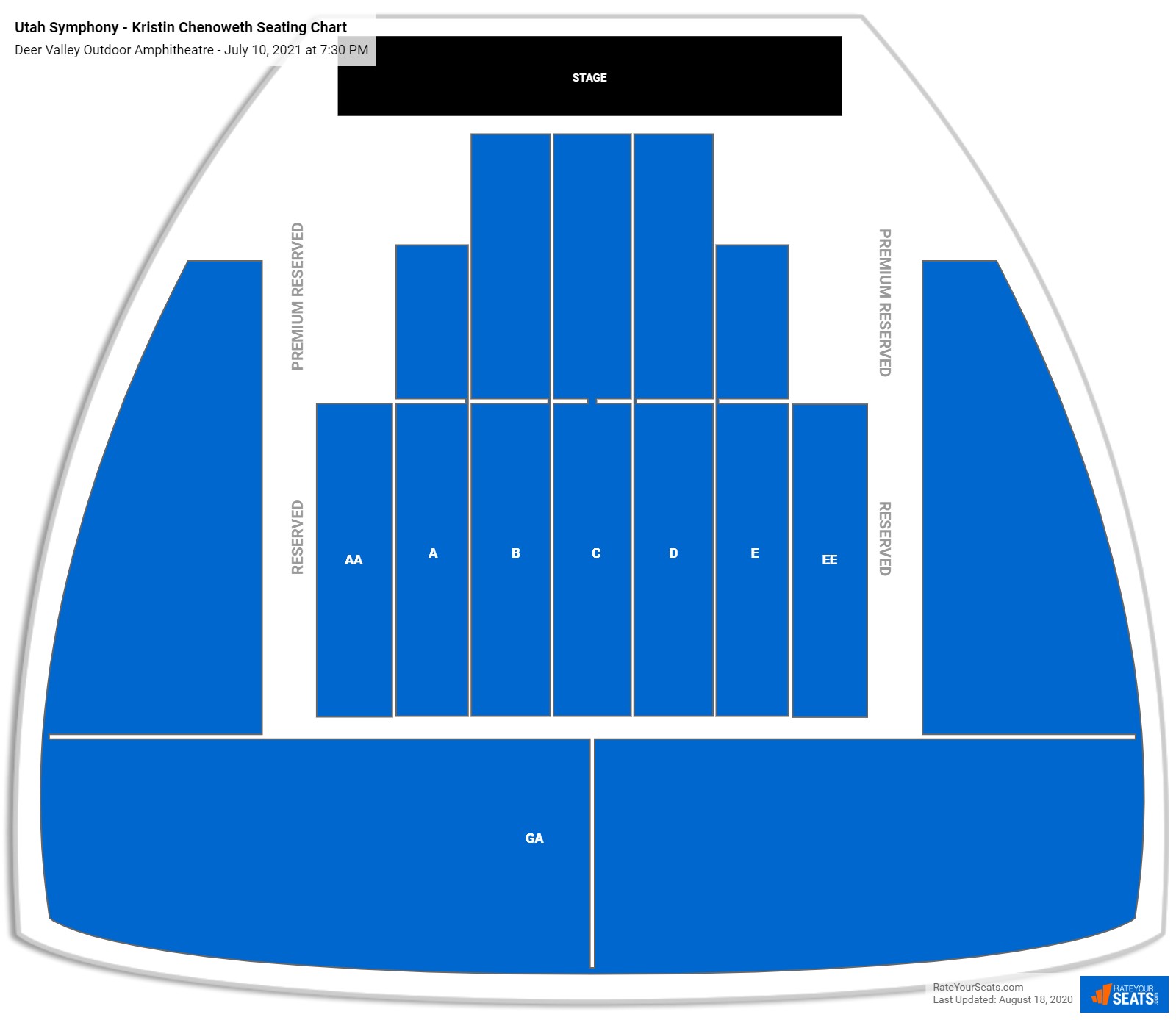 Utah Symphony - Kristin Chenoweth seating chart Deer Valley Outdoor Amphitheatre
