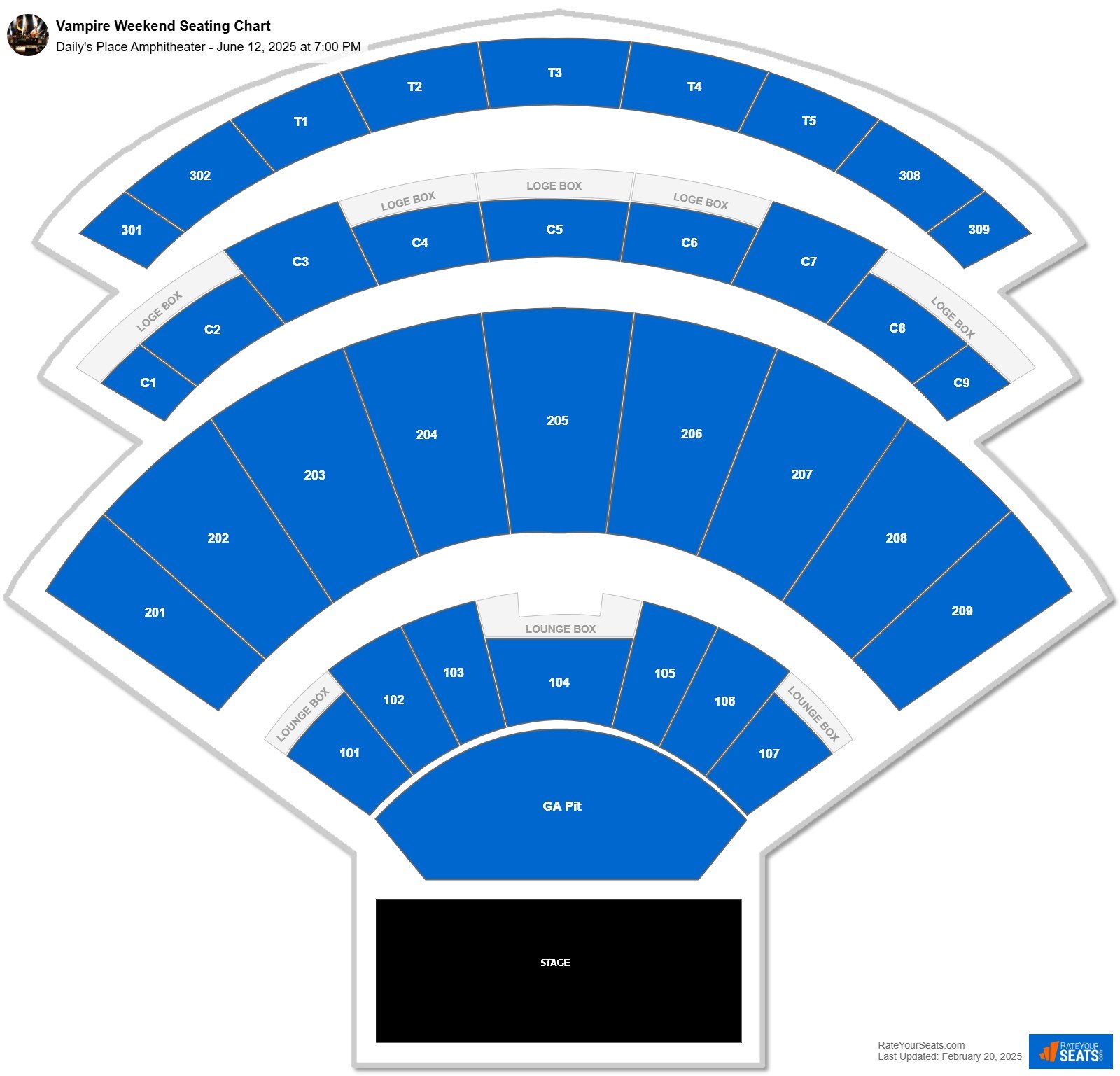 Vampire Weekend seating chart Daily