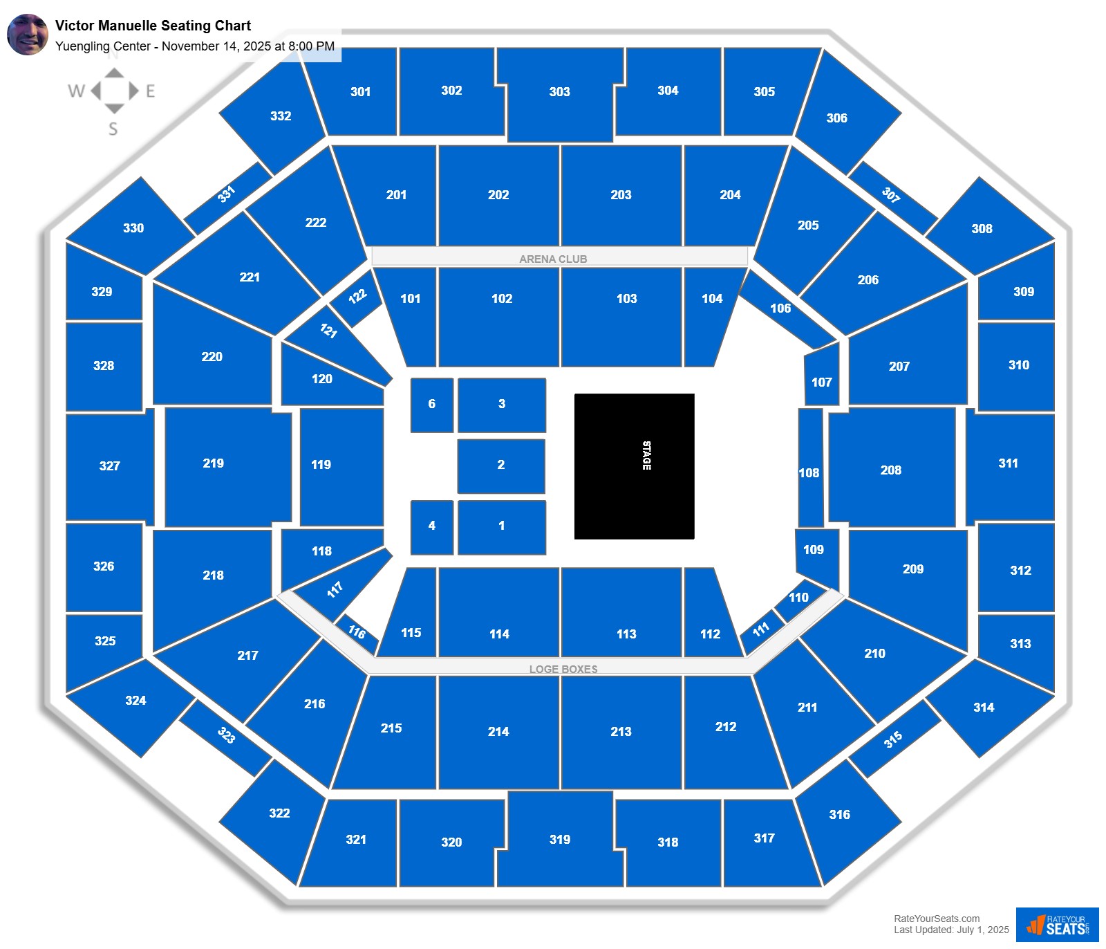 Victor Manuelle seating chart Yuengling Center
