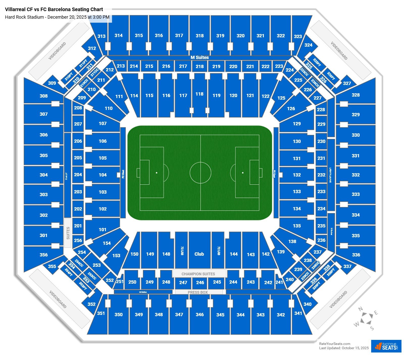 Villarreal CF vs FC Barcelona seating chart Hard Rock Stadium