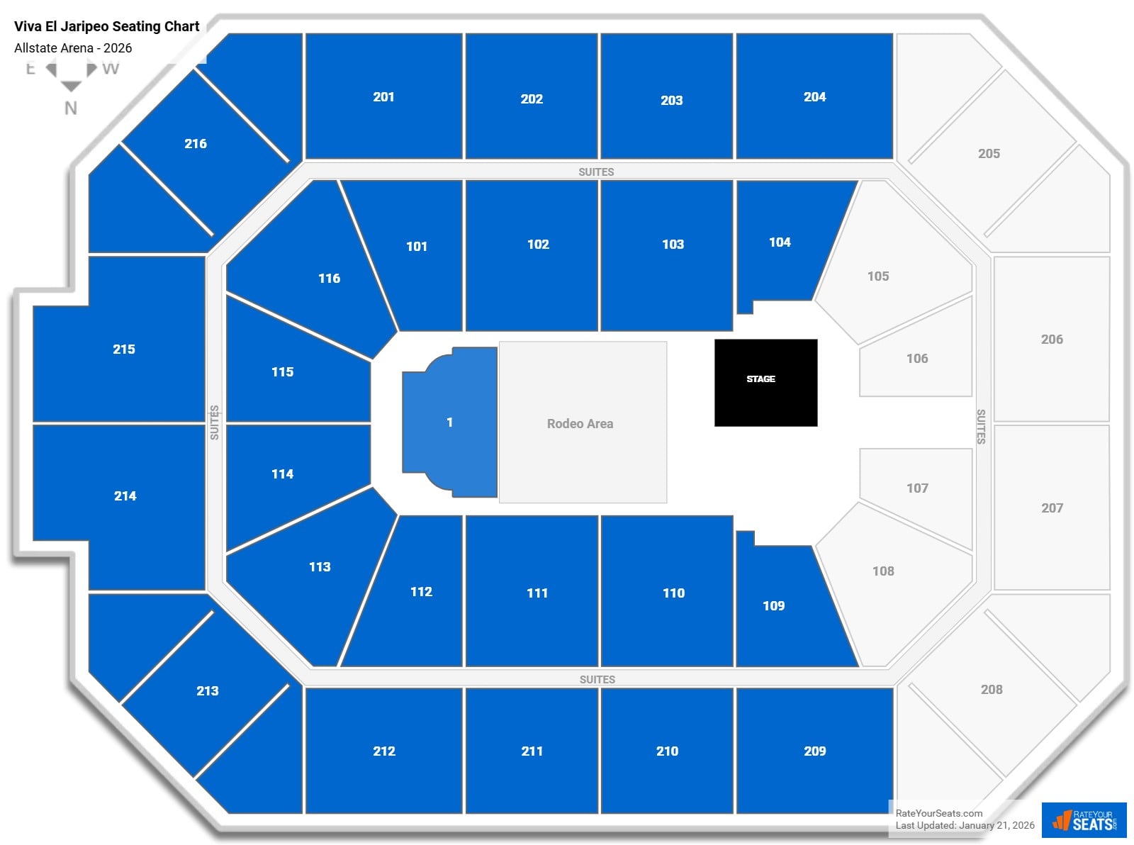 Viva El Jaripeo seating chart Allstate Arena