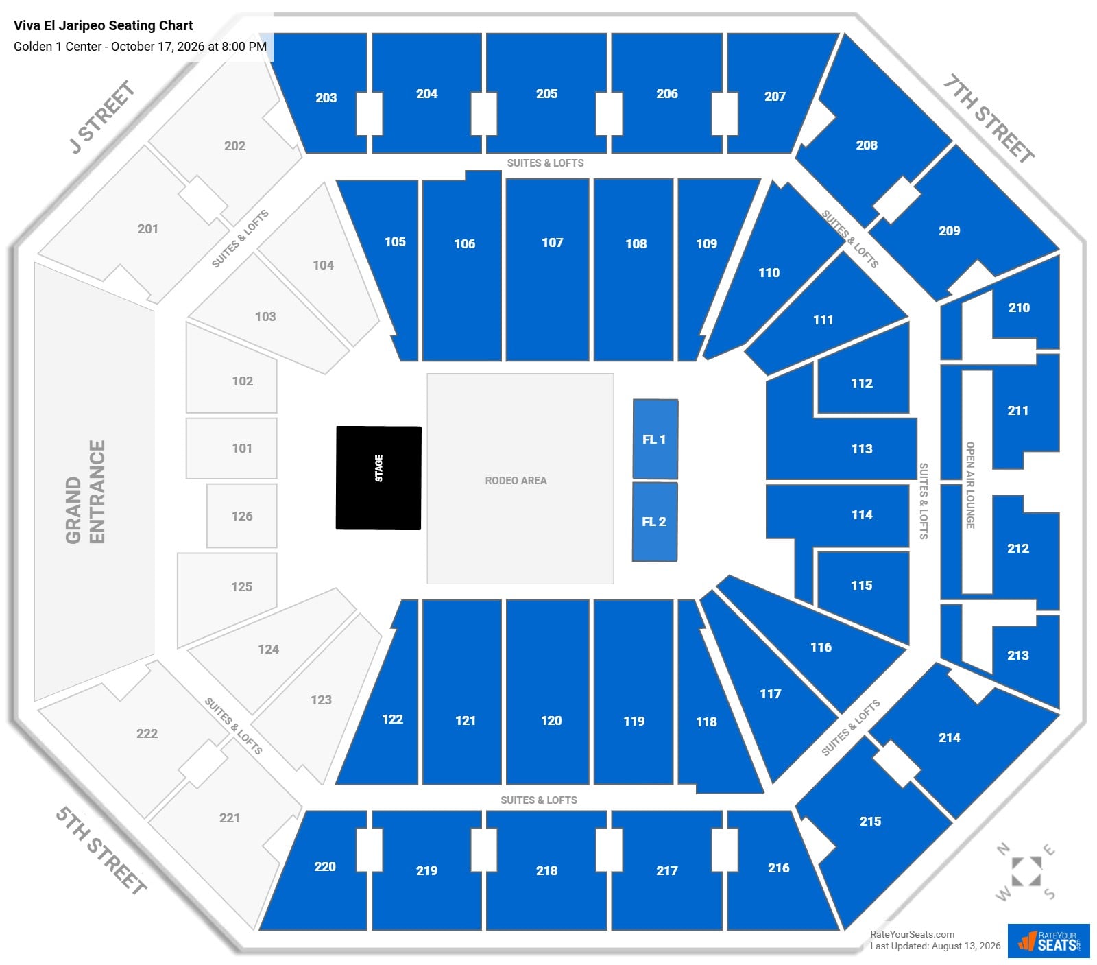Viva El Jaripeo Seating Chart at Golden 1 Center