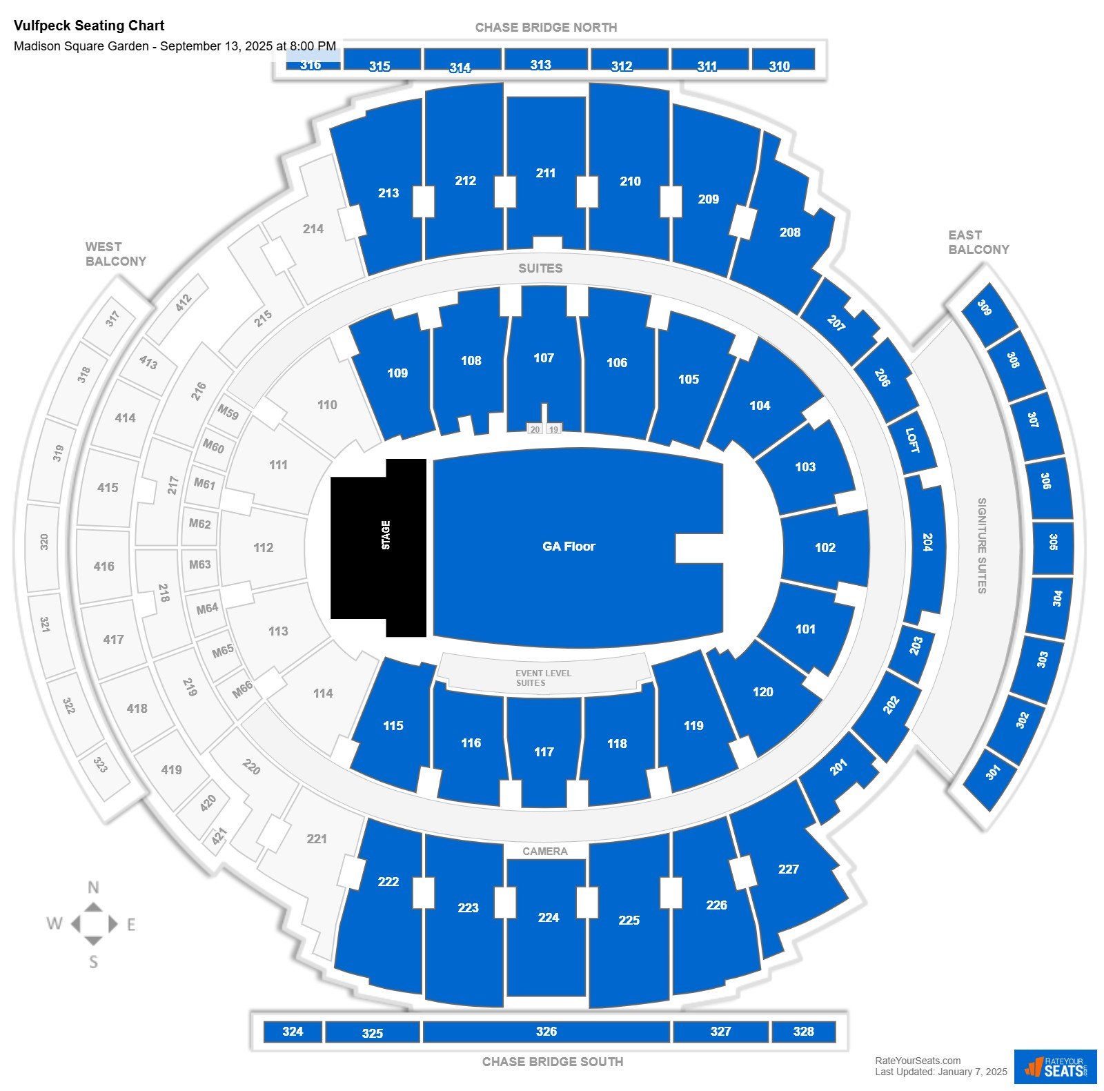 Vulfpeck seating chart Madison Square Garden