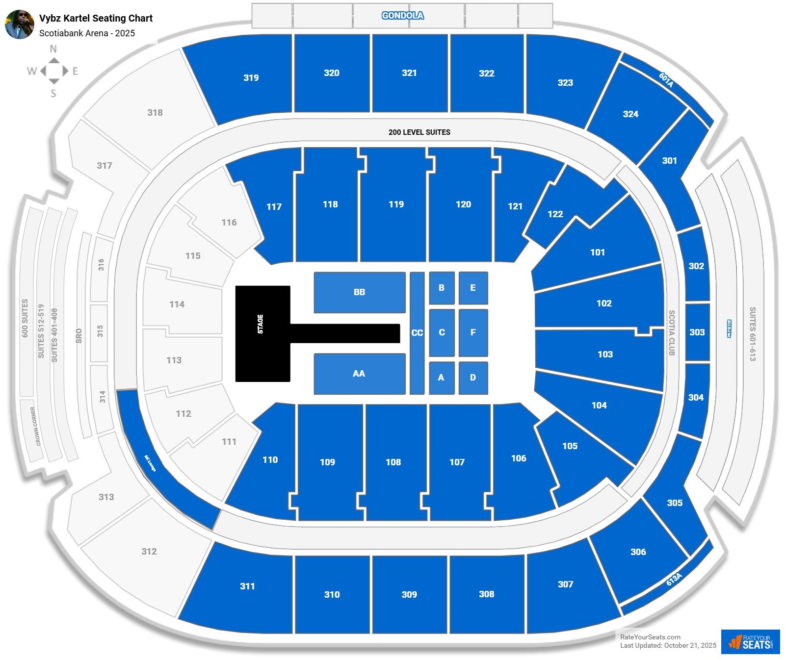 Vybz Kartel seating chart Scotiabank Arena