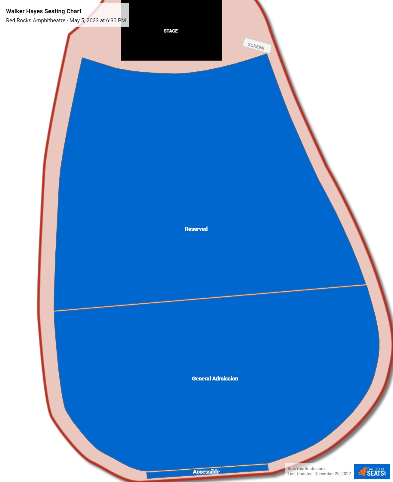 Walker Hayes seating chart Red Rocks Amphitheatre