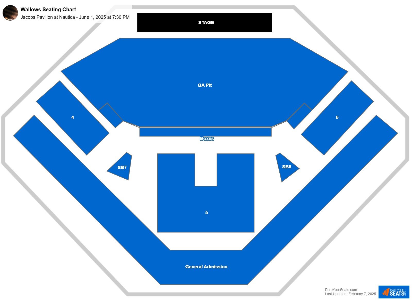 Wallows seating chart Jacobs Pavilion at Nautica