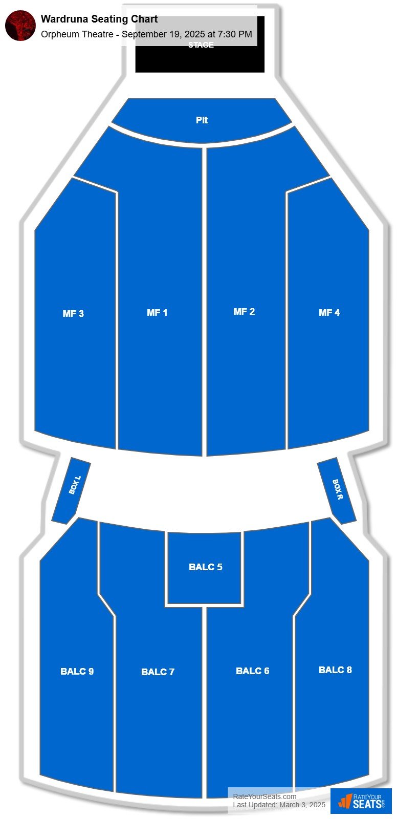 Wardruna seating chart Orpheum Theatre (Minneapolis)